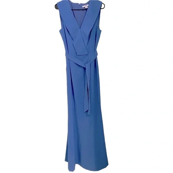 NEW Kay Unger NEW YORK Cecily V-Neck tie GOWN size 6 - Picture 5 of 9